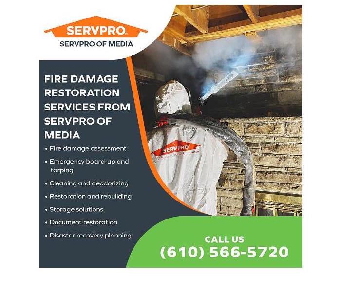 SERVPRO technician restoring fire damage